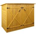 Garage armadio biciclette con serratura HWC-H60 legno box singolo 100x200x152cm legno chiaro - brown