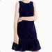 J. Crew Dresses | ...J.Crew Velvet Navy Blue Ruffle Dress | Color: Blue | Size: 6