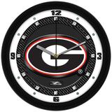 Georgia Bulldogs 11.5'' Suntime Premium Glass Face Carbon Fiber Wall Clock