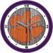 Clemson Tigers 11.5'' Suntime Premium Glass Face Weathered Wood Wall Clock