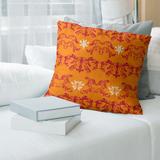 Tampa Bay Throwback Football Baroque Pattern Accent Pillow-Faux Suede