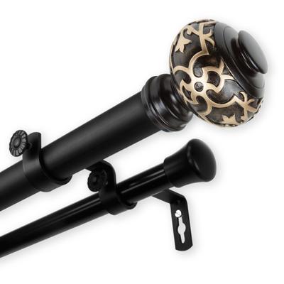 InStyleDesign Sycamore 1 inch Diameter Adjustable Double Curtain Rod