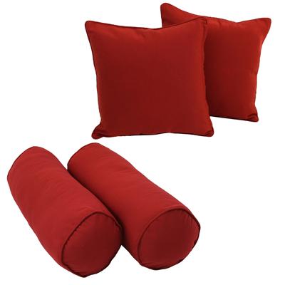 Twill 4-Piece Bolster/Throw Pillow Set