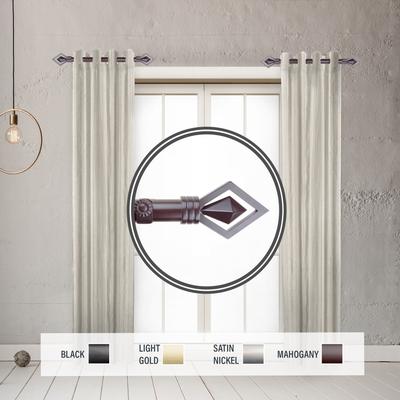 InStyleDesign Crystal 1" Side Curtain Rod 12-20 inch long (Set of 2) - 12 to 20 inches