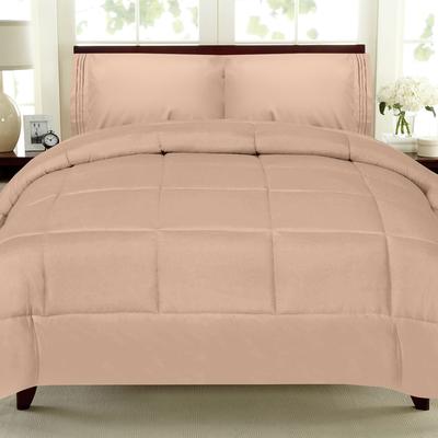 Plush Solid Color Box Stitch Down Alternative Comforter