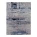 Shahbanu Rugs Abstract Design Silver-Blue Hand Knotted Wool & Silk Oriental Rug (6'3" x 8'10") - 6'3" x 8'10"