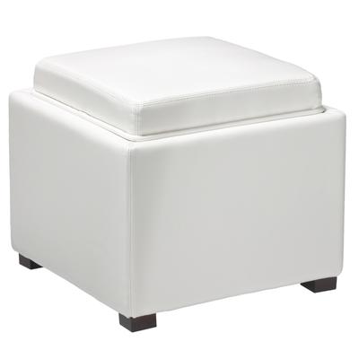 Cortesi Homecortesi Home Mavi Snow White Storage Tray Ottoman In Bonded Leather Dailymail