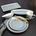 Euro Ceramica Oro Gold Stainless Steel 5 Piece Place Setting