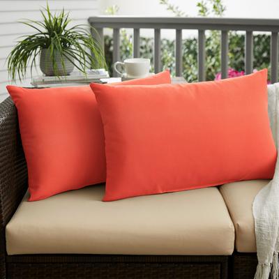 Sunbrella Melon/Coral Indoor/Outdoor Knife Edge Pillow (Set of 2)