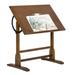 Studio Designs 36-inch Vintage Wood Drafting Table with Angle Adjustable Top for Drawing