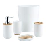 Felicity Lotion Pump/Toothbrush Holder/Tumbler/Soap Dish/Wastebasket 5PC Set - White - 4 Piece Set