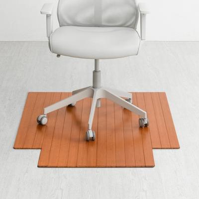 Jani Eco Bamboo Roll-up Rectangular Chair Mat with Lip - Durable and Eco-Friendly Chair Mat