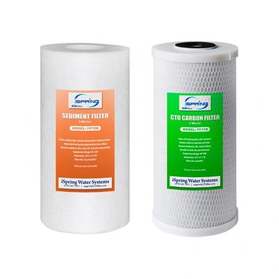 iSpring F2WGB21B Replacement Water Filters for 2-Stage 10" Whole House Water Filter, Fits WGB21B