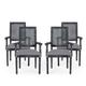 Maria Wood and Cane Upholstered Dining Chair by Christopher Knight Home - 23.75" L x 23.75" W x 39.75" H