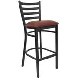 Ladder Back Metal Restaurant Barstool - 17"W x 18"D x 42.25"H