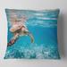 Designart 'Large Hawksbill Sea Turtle' Abstract Throw Pillow