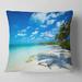 Designart 'Tropical Beach with Palm Shadows' Seashore Throw Pillow