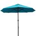 Outsunny 15' Steel Rectangular Outdoor Double Sided Market Patio Umbrella - Blue