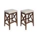 Greely Contemporary Farmhouse Upholstered Fabric Barstools (Set of 2) by Christopher Knight Home
