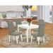 East West Furniture Dining Table Set Includes a Square Wooden Table and Parson Chairs (Pieces Options)