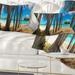 Designart 'Praslin Island Tropical Beach Panorama' Modern Seascape Throw Pillow