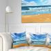 Designart 'Bright Blue Waters and Sky in Beach' Seashore Throw Pillow