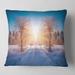 Designart 'Winter Landscape in City Park' Landscape Printed Throw Pillow