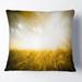 Designart 'Yellow Meadow under Bright Sun' Landscape Printed Throw Pillow