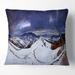 Designart 'Frosty Day in Mountains Panorama' Landscape Printed Throw Pillow