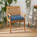 Indigo and Navy Graphic Indoor/ Outdoor Corded Square Chair Cushion