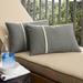 Humble + Haute Sunbrella Canvas Charcoal and Canvas Natural Small Flange Indoor/ Outdoor Lumbar Pillow, Set of 2
