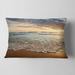 Designart 'Bright Cloudy Sunset in Calm Ocean' Seashore Throw Pillow