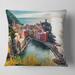 Designart 'Vernazza Bay Aerial View' Seascape Throw Pillow