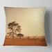Designart 'Trees in Large African Landscape' African Landscape Printed Throw Pillow