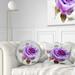 Designart 'Watercolor Purple Rose with Leaves' Floral Throw Pillow