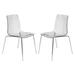 LeisureMod Ralph Mid-Century Modern Clear Dining Side Chair Set of 2