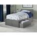 Orlando Twin Platform Bed with Footboard and 2 Bed Drawers in Gray