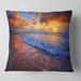 Designart 'Beautiful Waves under Cloudy Sky' Seashore Throw Pillow