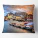 Designart 'Cape Town Waterfront at Sunset' Modern Landscape Printed Throw Pillow