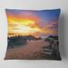 Designart 'Khao Lak Beach View at Sunset' Modern Seashore Throw Pillow