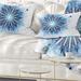 Designart 'Fractal Flower Light Blue Digital Art' Flower Throw Pillow