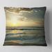 Designart 'Dark Beach and Waves At Sunset' Beach Photo Throw Pillow