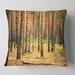 Designart 'Beautiful Pine Forest at Sunset' Modern Forest Throw Pillow