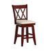 Eleanor Double X Back Wood Swivel Bar Stool by iNSPIRE Q Classic