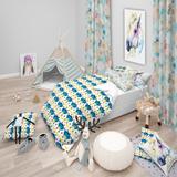 Designart 'Doodle Monkey Pattern' Tropical kids Bedding Set - Duvet Cover & Shams