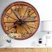 Designart 'Old Wooden Country Wheel' Oversized Rustic Wall CLock