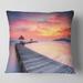 Designart 'Stylish Wooden Bridge and Beach Sky' Pier Seascape Throw Pillow