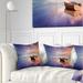 Designart 'Lonely Boat in Colorful Sea' Seascape Throw Pillow
