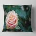 Designart 'Red and Orange Rose Flower Close Up' Floral Throw Pillow