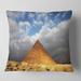 Designart 'Egyptian Pyramid under Bright Sky' African Landscape Printed Throw Pillow